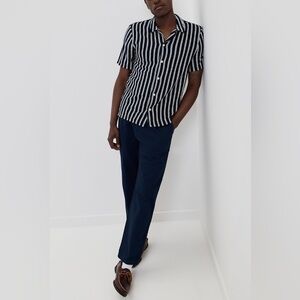 Madewell Blue/Gray/White Lisbon Short Sleeve Button Up Shirt NWT